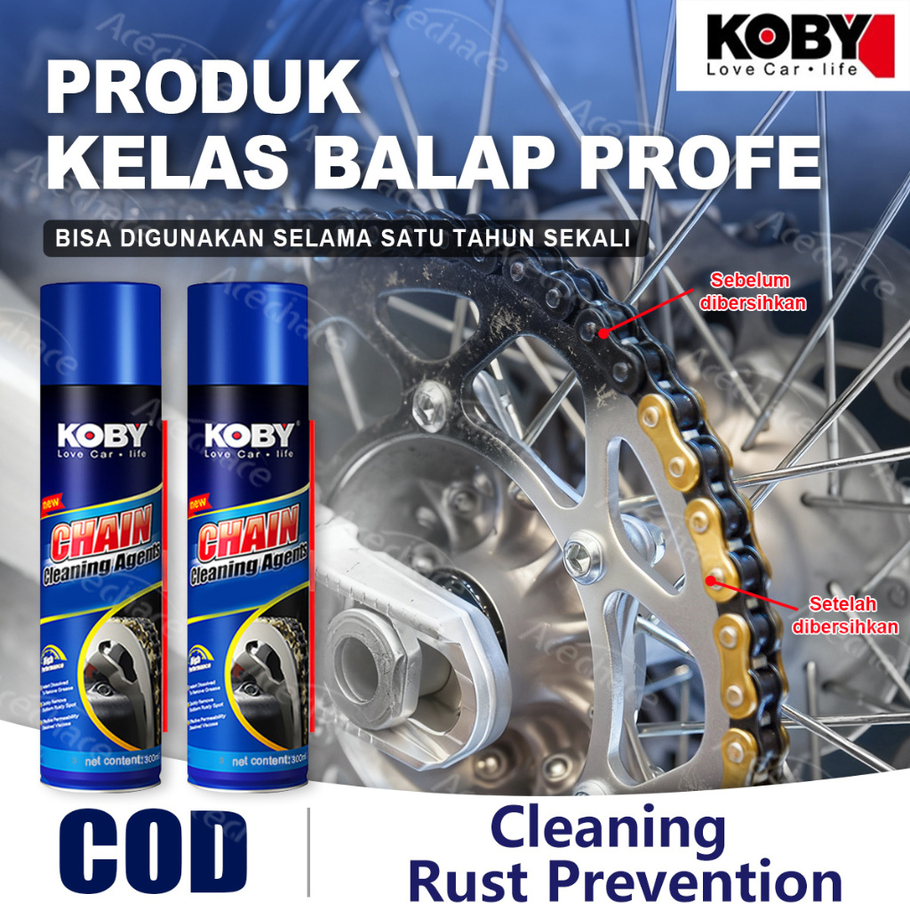 KOBY Pilihan Pembalap Profesional Chain Lube Pelumas Rantai Contact Cleaner Anti Karat Pembersih Ran