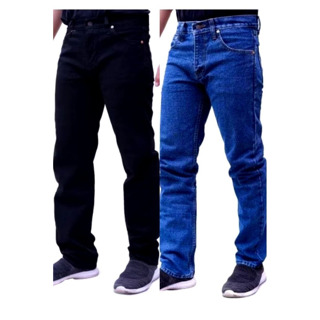 Celana Jeans Reguler Pria Kain Halus