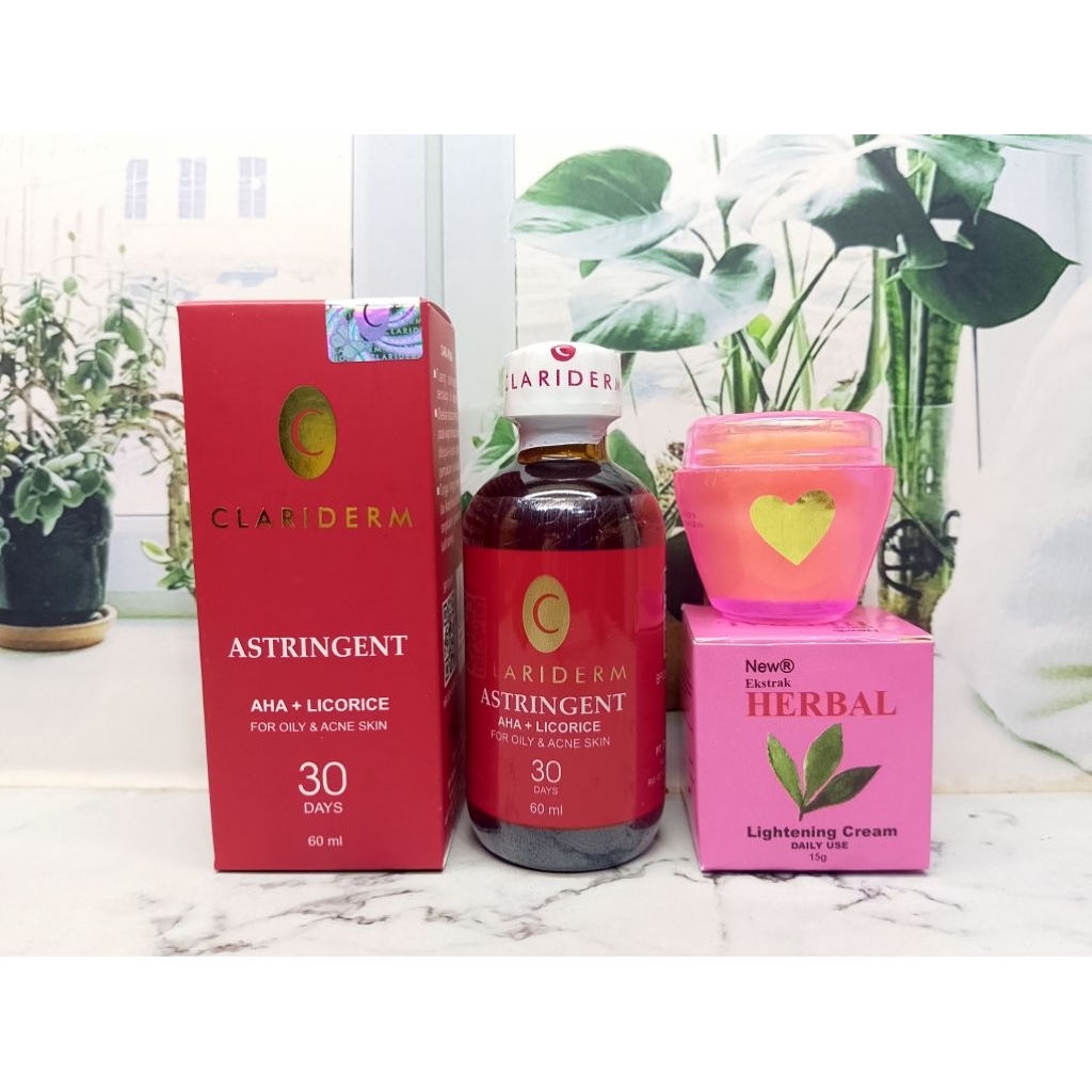 Paket 2in1 Cream Herbal BPOM by CV Herlina Indah + Toner Clariderm BPOM