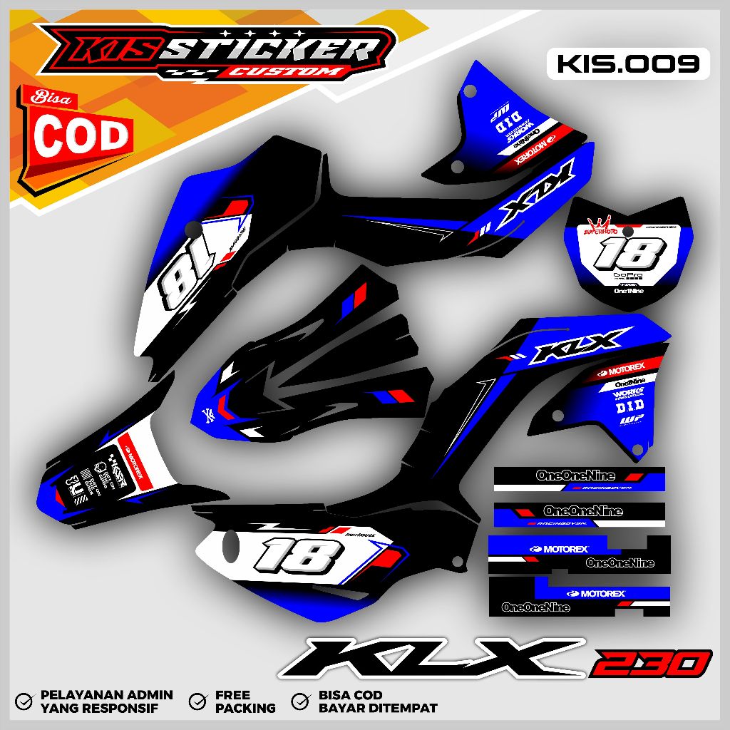 ( Cod ) Decal Stiker KLX 230 Full Body - Sticker Decal Honda KLX 230 Full Body Terbaru KiS.09