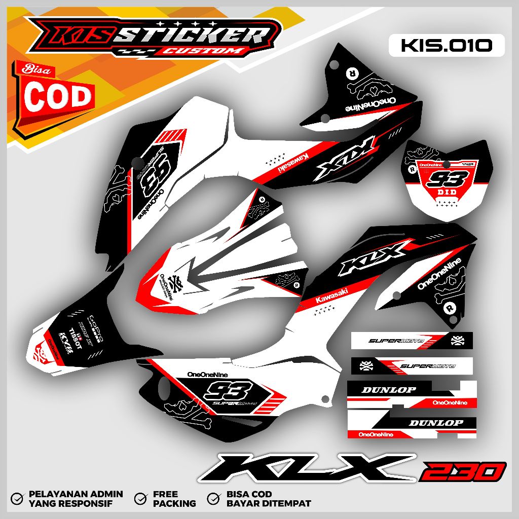 ( Cod ) Decal Stiker KLX 230 Full Body - Sticker Decal Honda KLX 230 Full Body Terbaru KiS.010