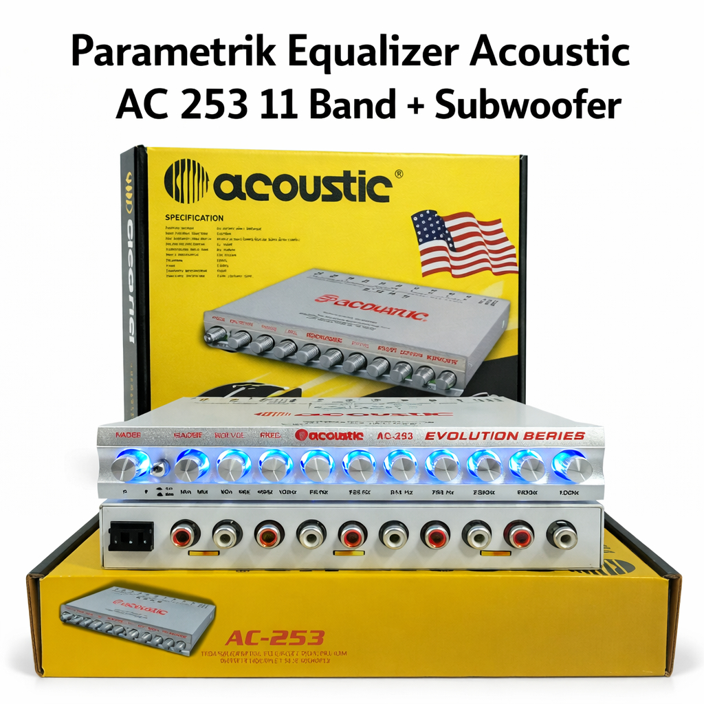 Pre Amplifier Acoustic AC253 11 Band + Subwoofer / Parametrik Acoustic AC 253 AC-253 Equalizer
