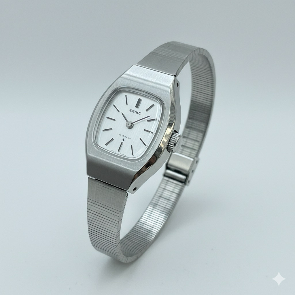 Jam Tangan Wanita Seiko Vintage Cushion Case Manual Wind Jepang
