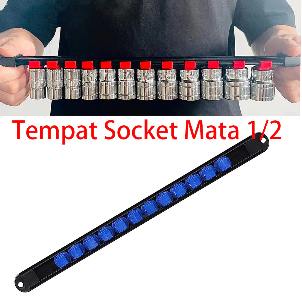 COD Tempat Socket Mata 1/2 Socket Rail Tempat Kunci Sok Sock Holder Tools