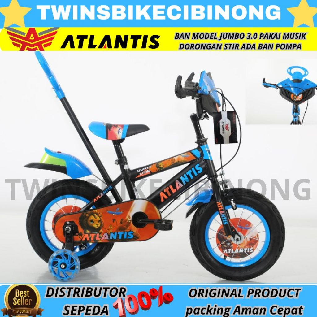 Sepeda Anak Laki Laki BMX 12 ATLANTIS LEON BAN POMPA STIR MUSIK