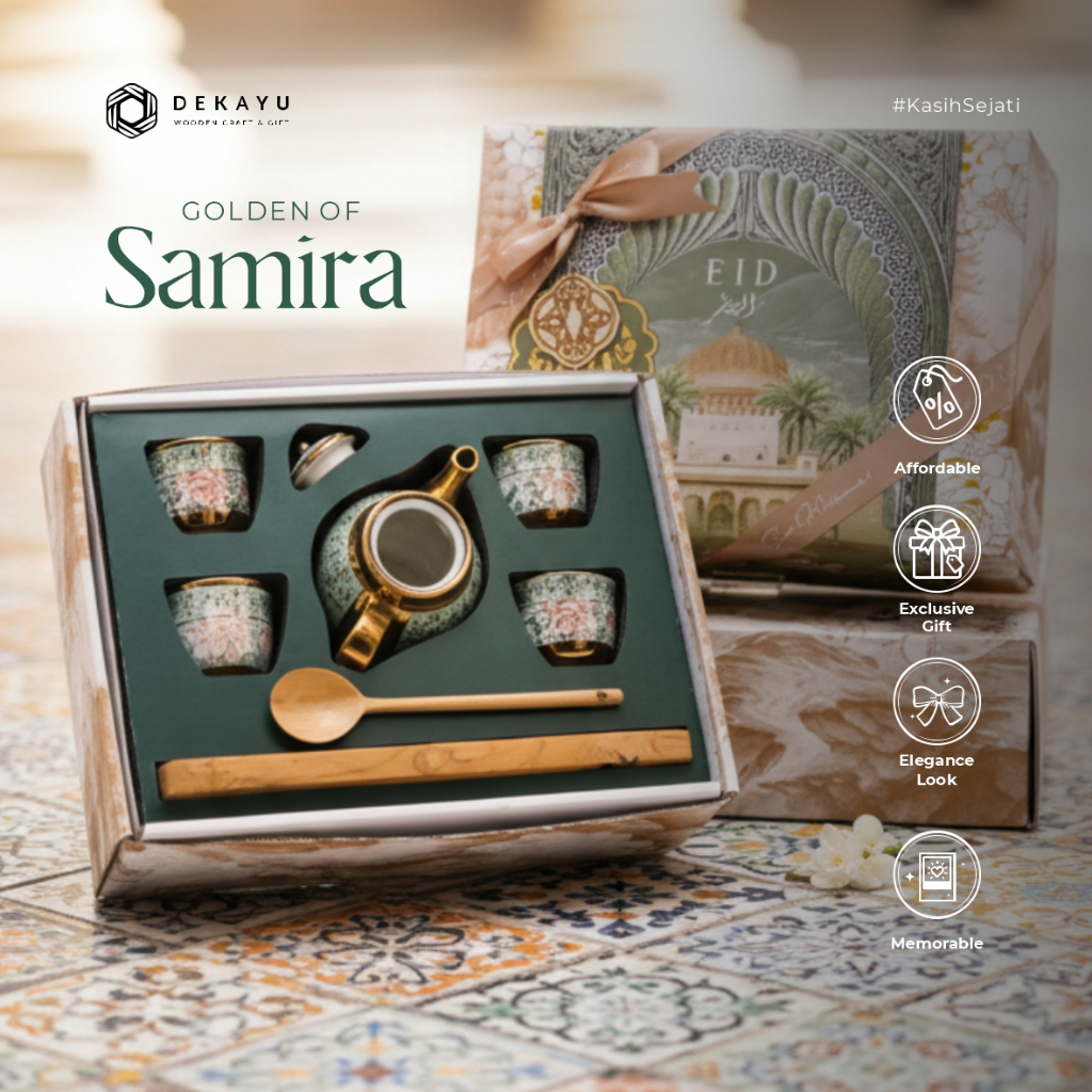 Dekayu - Golden Samira | Hampers Raya Teco Set Porcelen | Parcel Lebaran