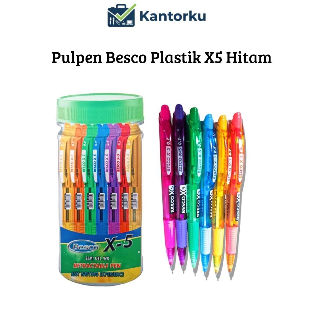 Ballpoint Toples Besco 12 Pcs Pen  X-5/Pen Hitam/Pulpen Hitam