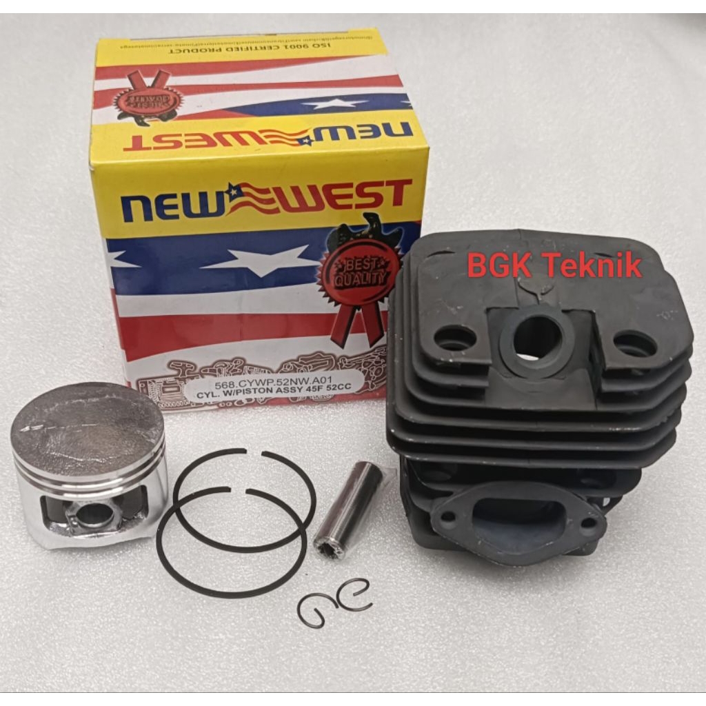 Cylinder Blok New West 568 (45mm) Boring Komplit New West 568 Senso Chainsaw