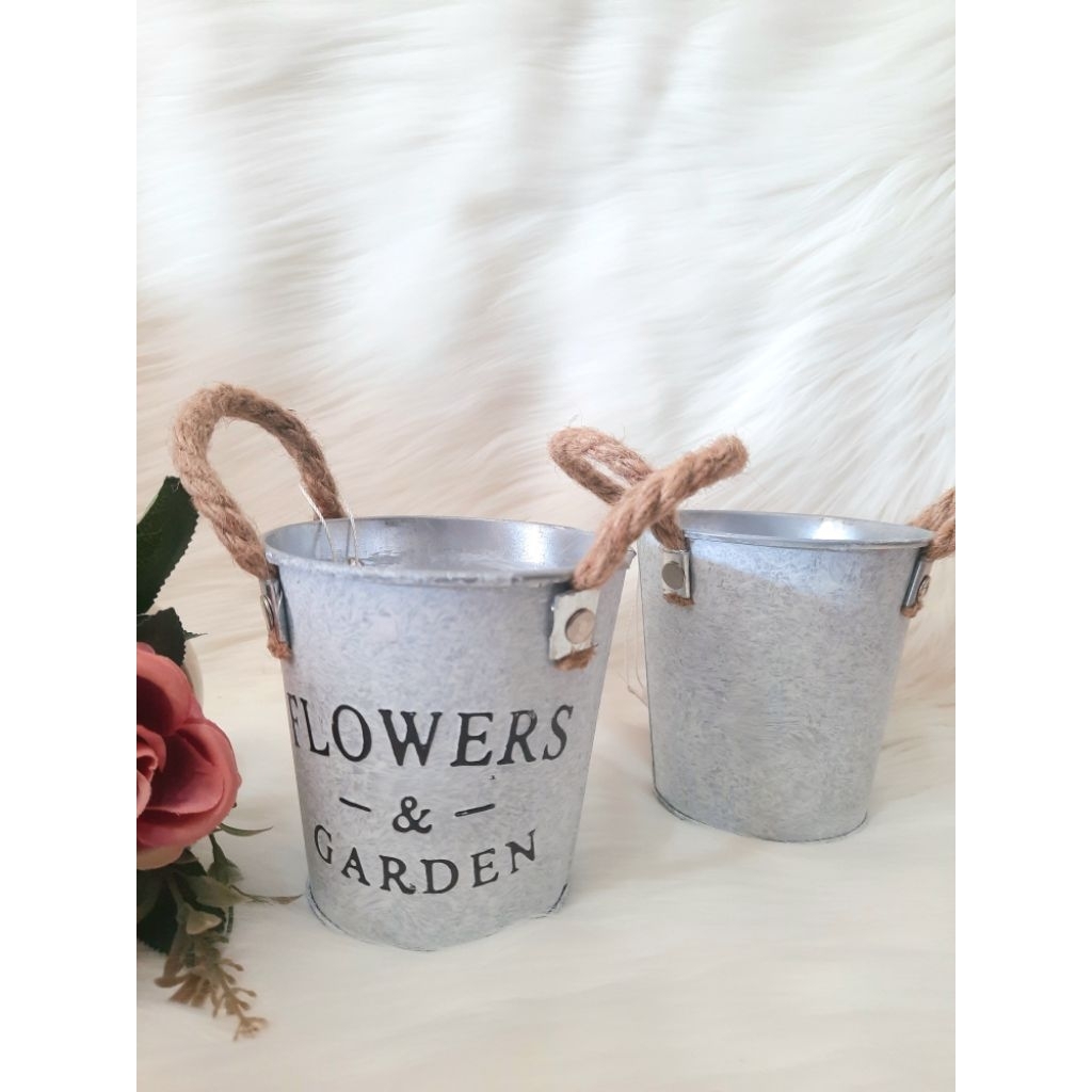 [1 PCS] Pot Flower Kaleng /Pot Kaleng Estetik / Import / Hiasan Estetik