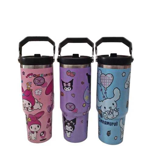 Tumbler 1 Cara Minum Stainless Steel Motif SANRIO Ada Tenteng Tumbler Minum 900ML 30oz TAKASIMURA