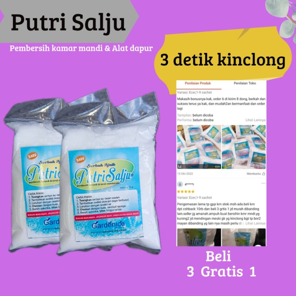 Putri Salju Pembersih Keramik Kamar Mandi Alat Dapur Pemutih Baju Bersih  3 Detik Kinclong