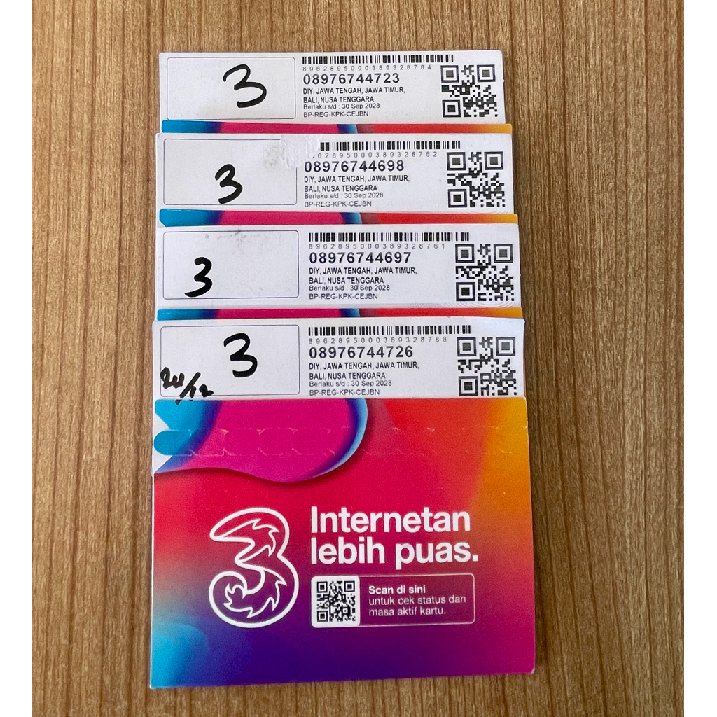 KARTU PERDANA TRI3 Kuota 3GB