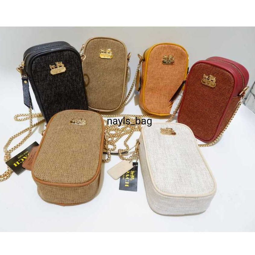 Tas Dompet , Hp Dan Tas Selempang Sling bag Tali Rantai // Tas Wanita Selempang Dompet