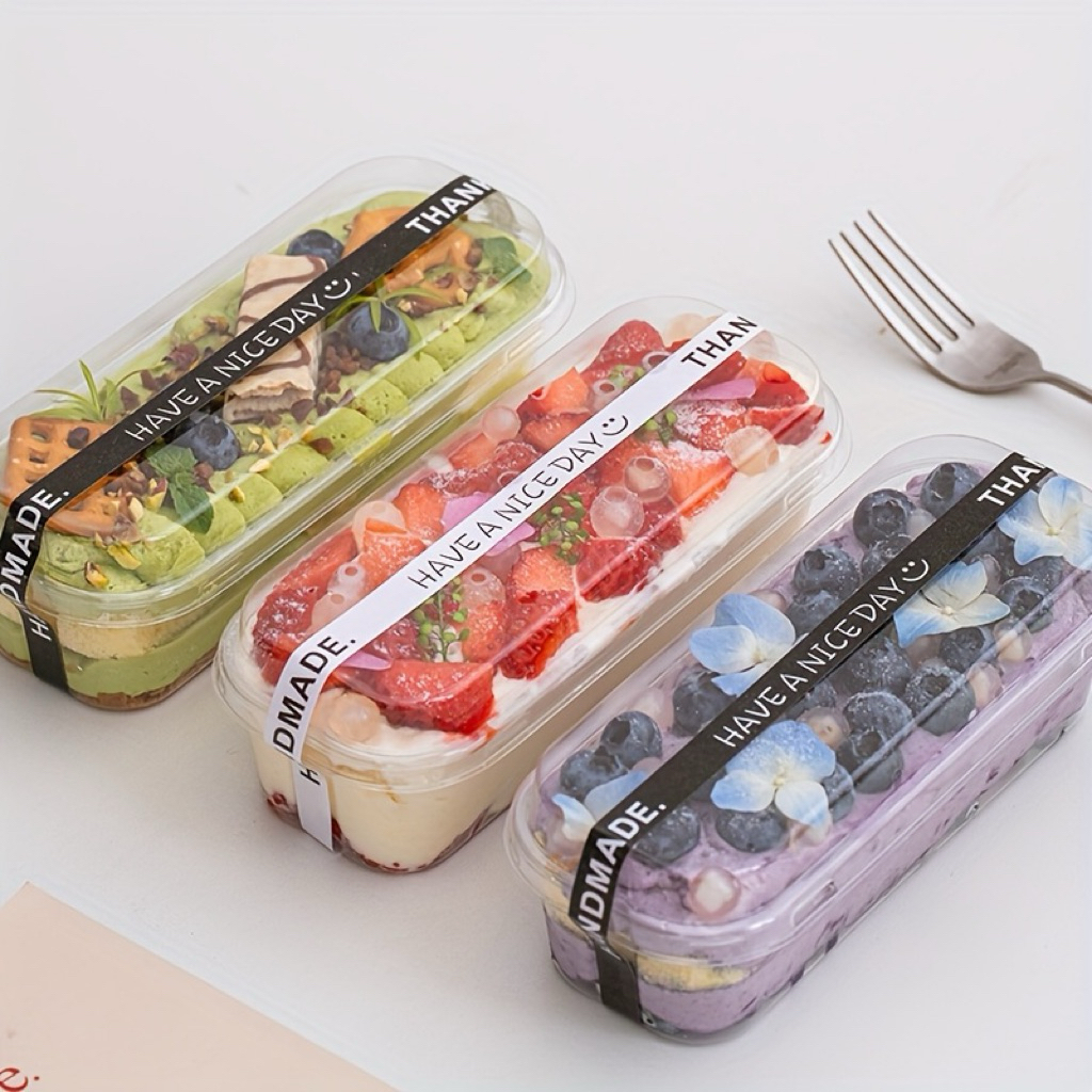 Box Dessert Premium Persegi Panjang / Cup Mika Pudding isi 25 pcs & 50 pcs
