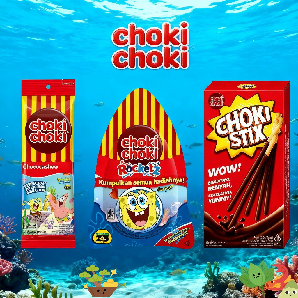 CHOKI CHOKI COKELAT PASTA CHOCOCASHEW / CHOKI CHOKI ISI 4 / CHOKI CHOKI  ROCKET / CHOKI STIX