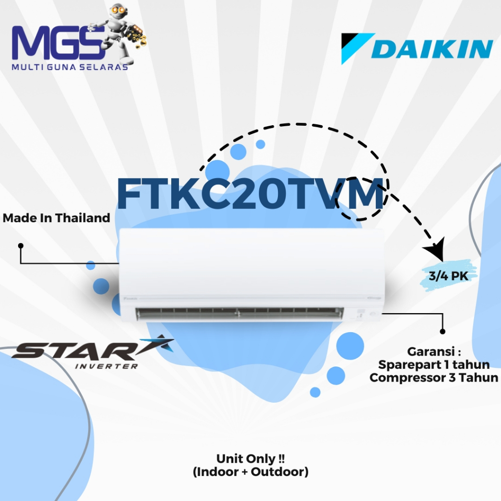 AC Daikin Star Inverter 3/4PK FTKC20TVM4