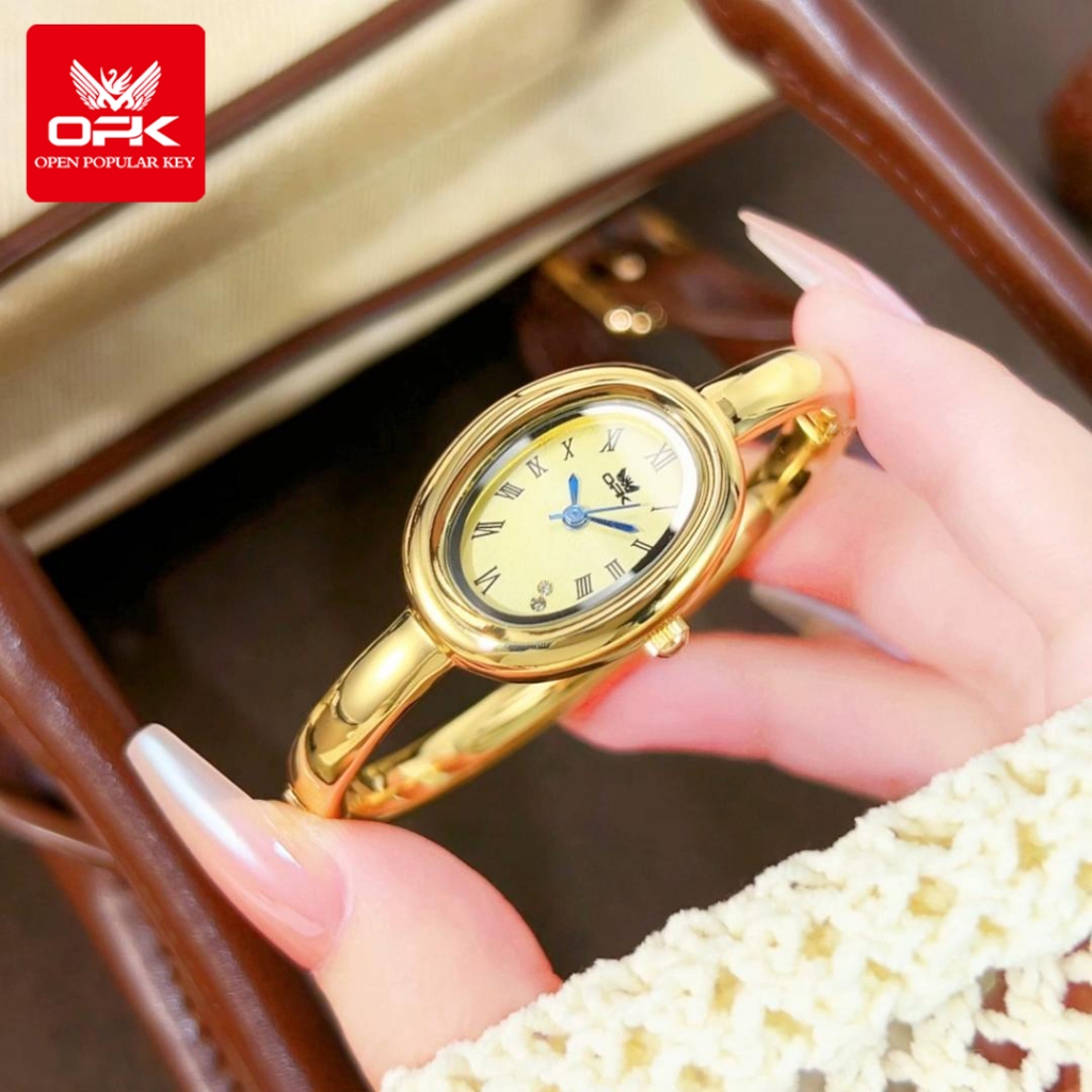 OPK Jam Tangan Wanita Anti Air Original Emas Fashion Elegan Korea Casual Vintage Watch Women
