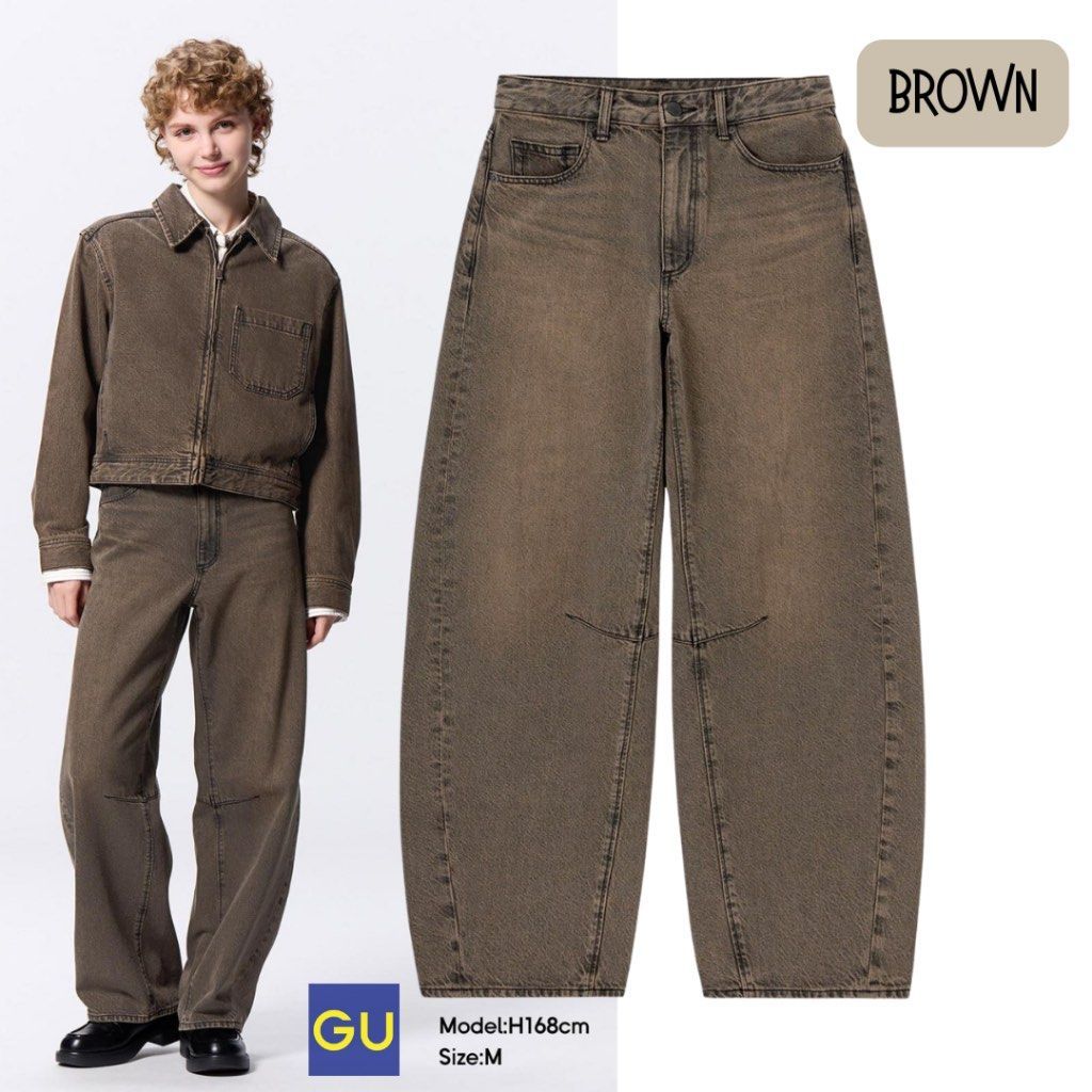 GU Barrel Jeans Highwaist Celana Panjang Denim Wanita Baggy | Celana Jeans Wanita Kulot