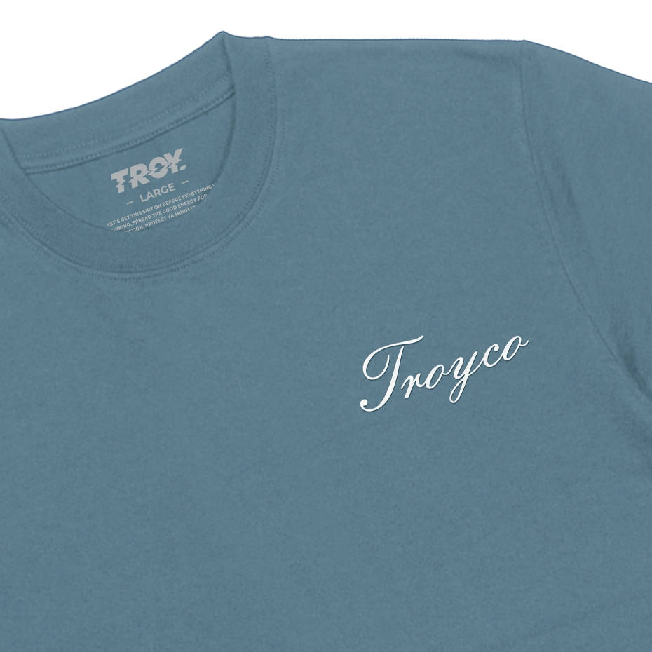 Troy Company Tshirt Mineral Blue Almost Ruined - Kaos Lengan Pendek Kaos Biru Mineral MTD 3474