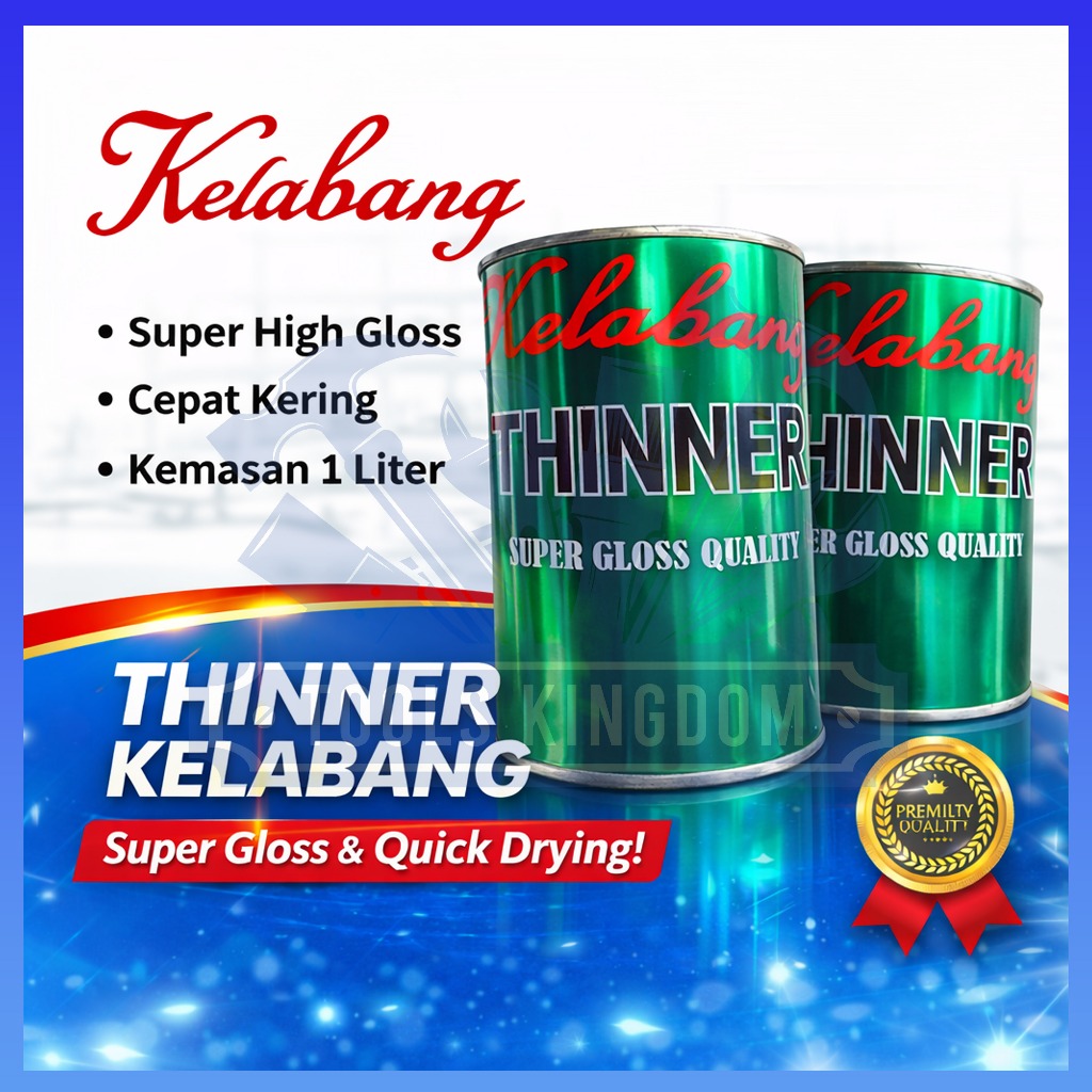 Thinner cap KELABANG Kaleng 1 liter - Tiner Super High Gloss - Thiner Cepat Kering