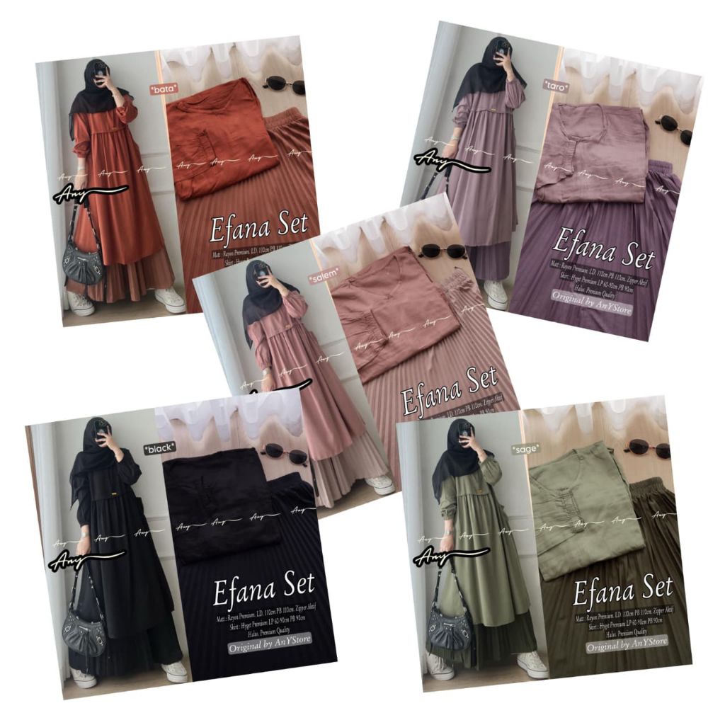 Big Promo Setelan Wanita Midi, Tunik Rok Plisket