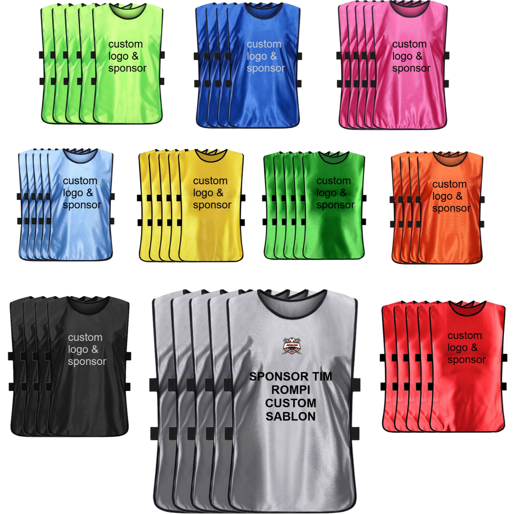 Rompi Latihan Sepak Bola Futsal Dewasa CUSTOM Sabon Pria Wanita