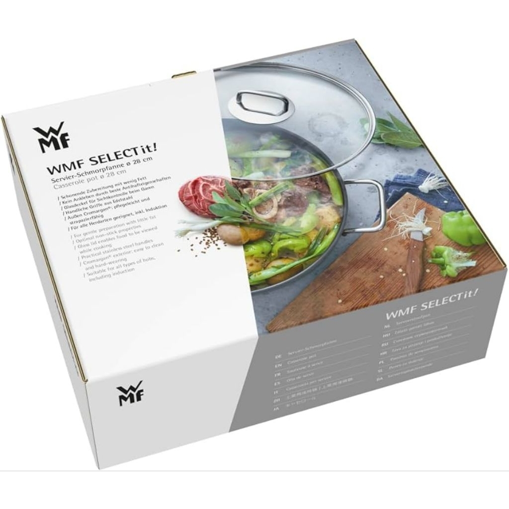 WMF Induction Saute Pan 28 cm with Lid Cromargan Stainless Steel