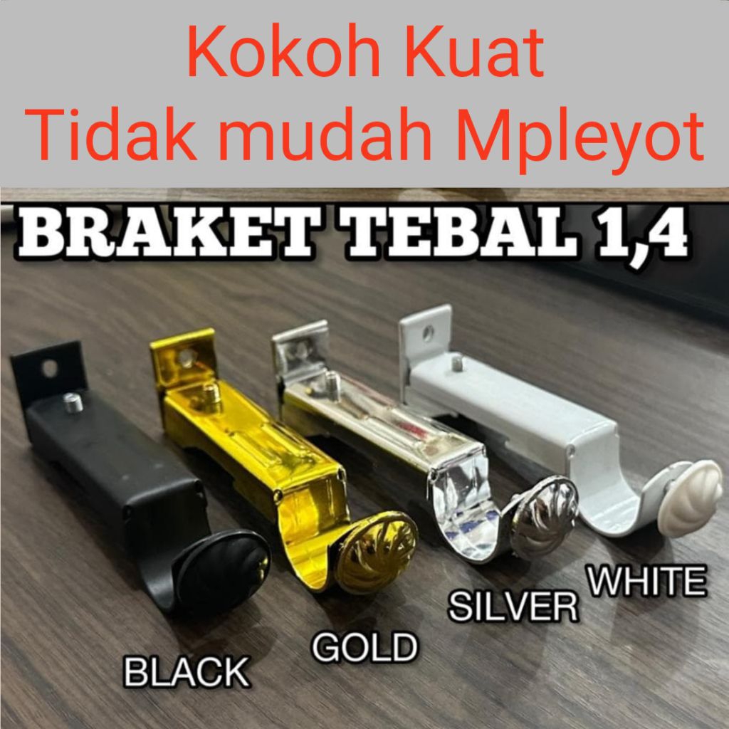 Penyangga Gagang Gorden Kaki Rel Rell Gorden Bracket Batang Gorden