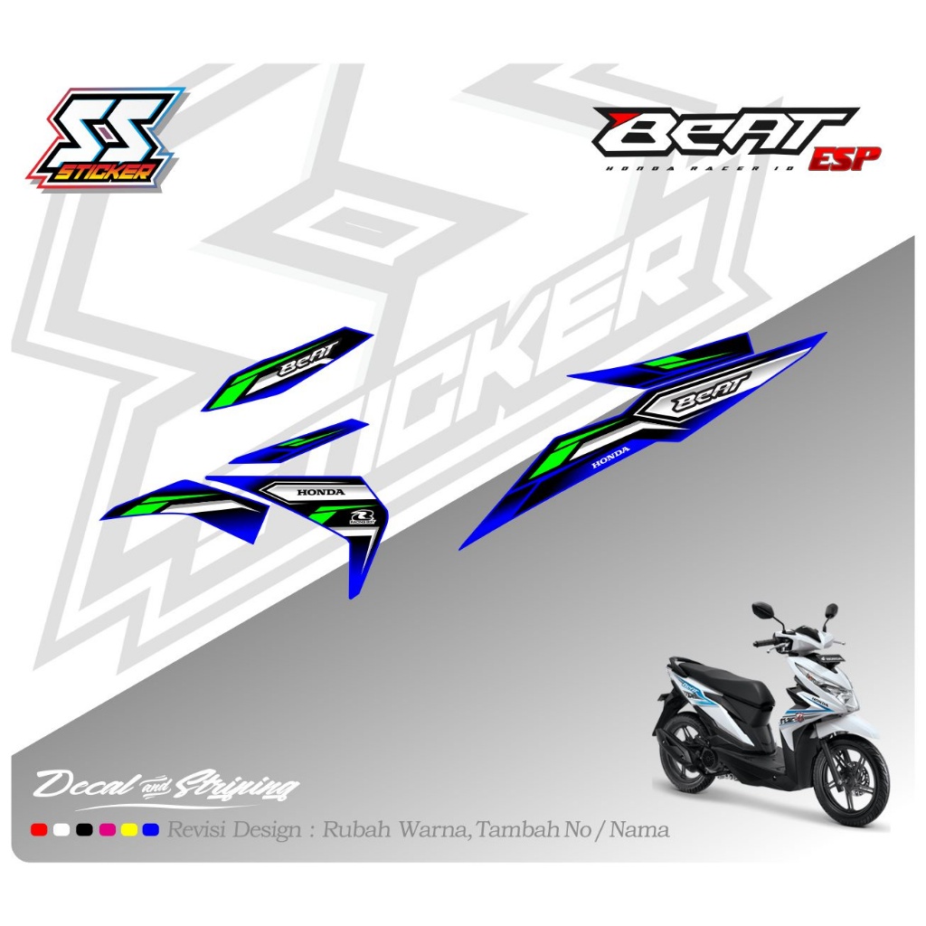 Striping Stiker Motor Beat Esp Custom Design 37