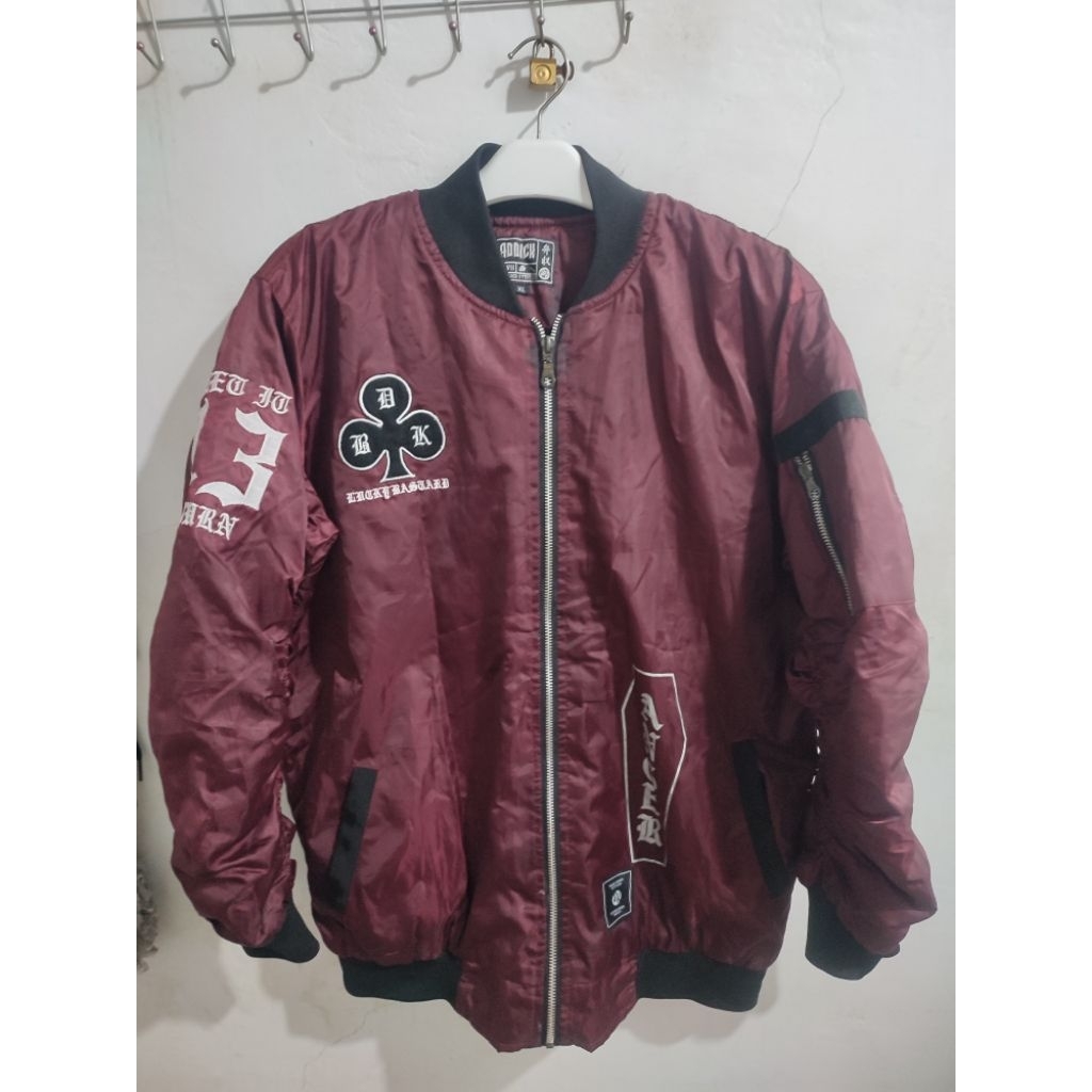 bomber satin maroon XL