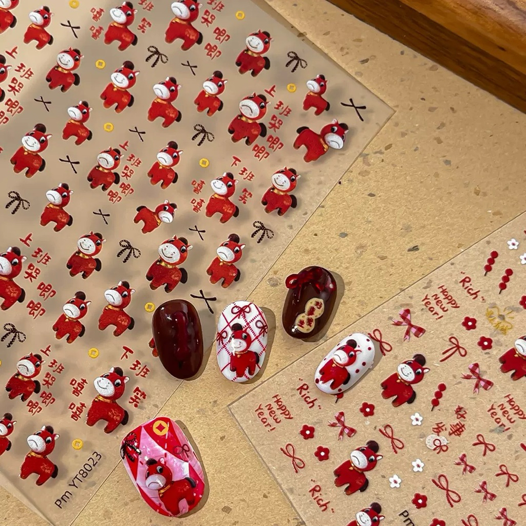 Stiker Kuku Imlek Nail Sticker CNY Aksesoris Kuku Imlek