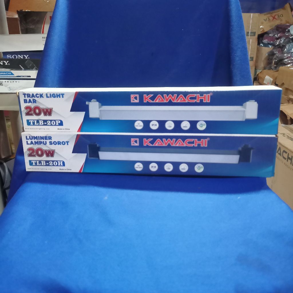 Tracklight Bar TLB 20 Body Hitam / Putih Super, Natural, Warm White Kawachi   lampu sorot track hema