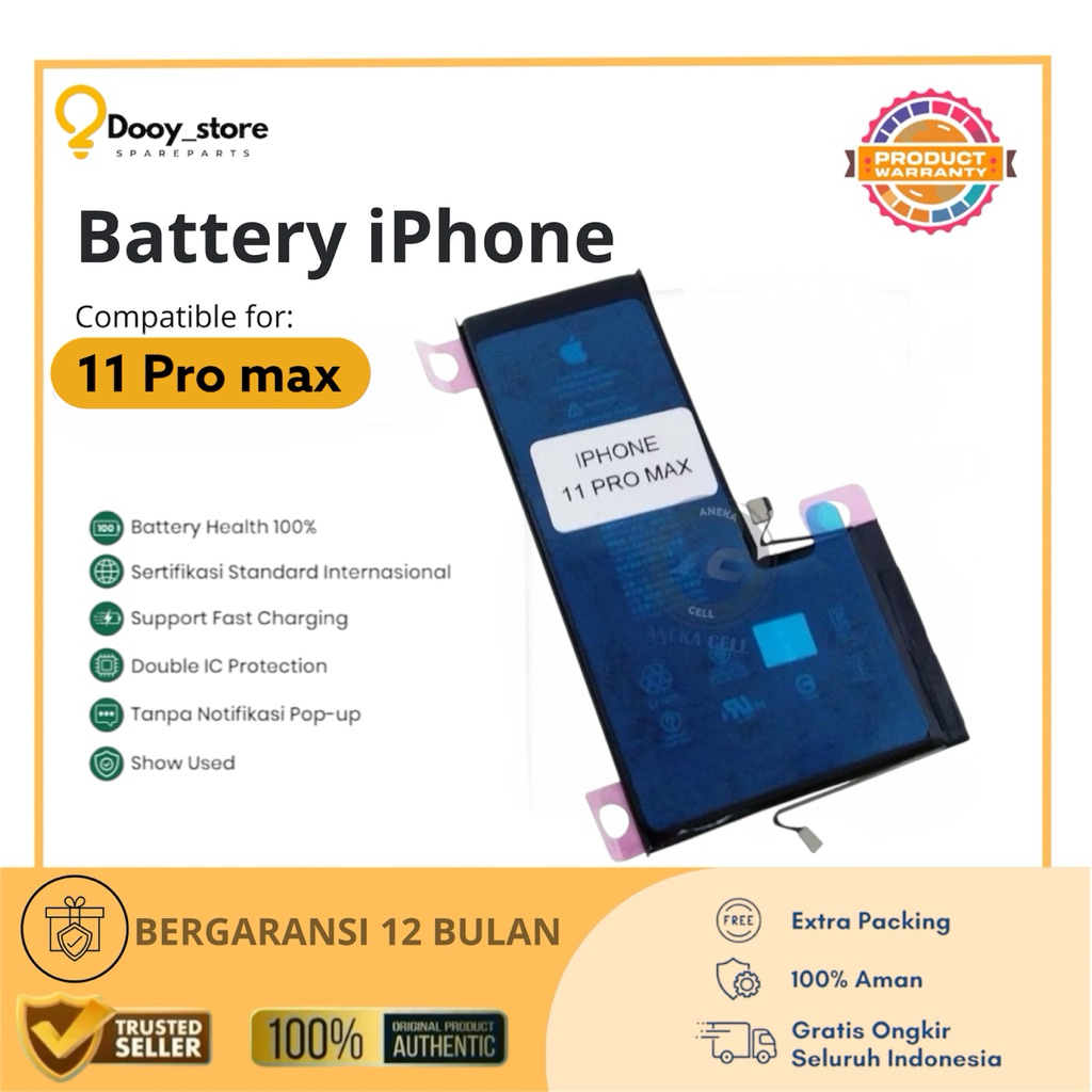 BATTERY IPHONE 11 PRO MAX BATRE BATERAI BATRAI