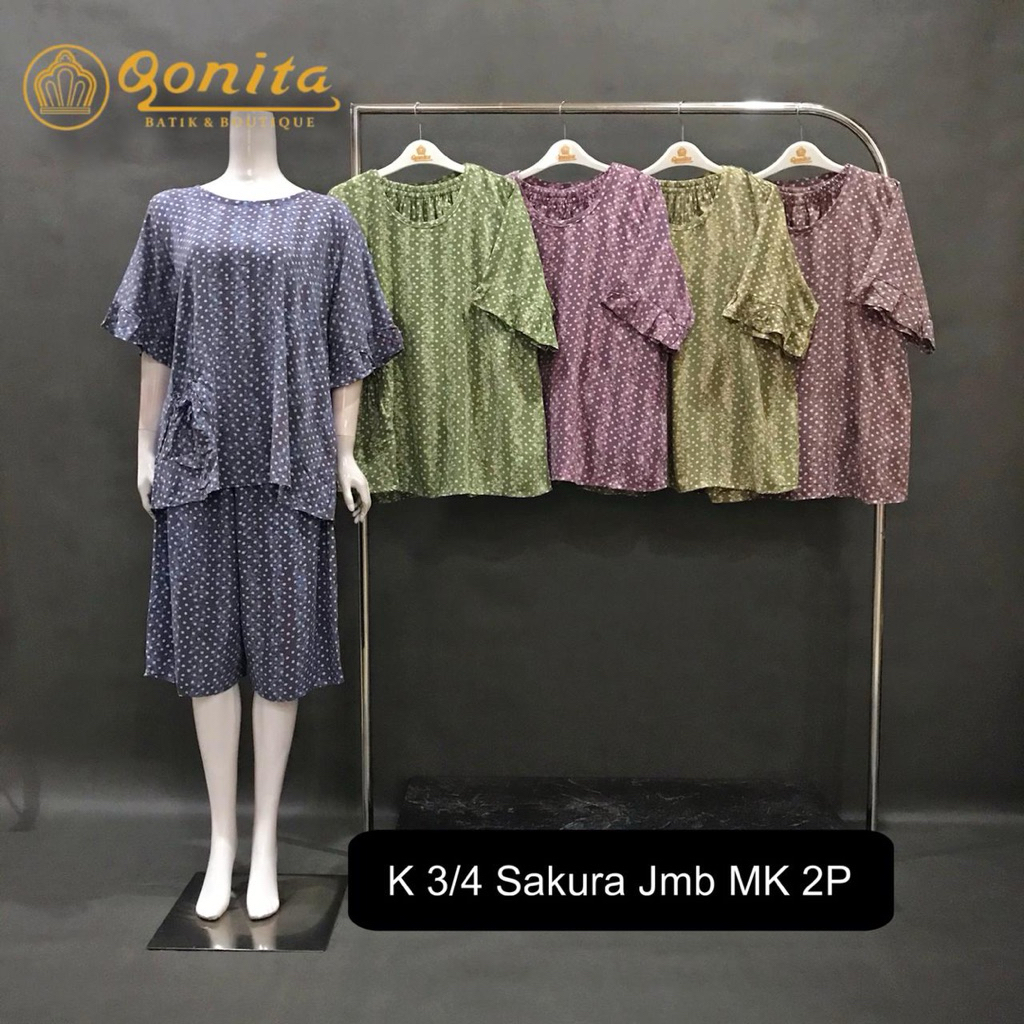 [LD 126] DASTER QONITA SETELAN K 3/4 SAKURA JUMBO HLS | DASTER CAP PREMIUM PEKALONGAN