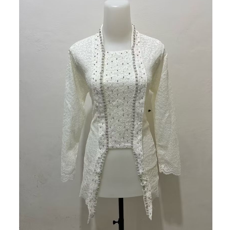 KEBAYA KUTU BARU PAYET BROKAT PUTIH