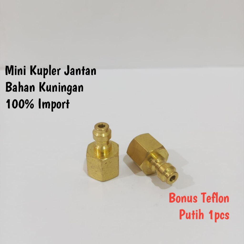 Mini Kupler Jantan Kuningan, Kupler Jantan Kuningan Drat M10x1, Kupler Jantan Asli Original Import, 