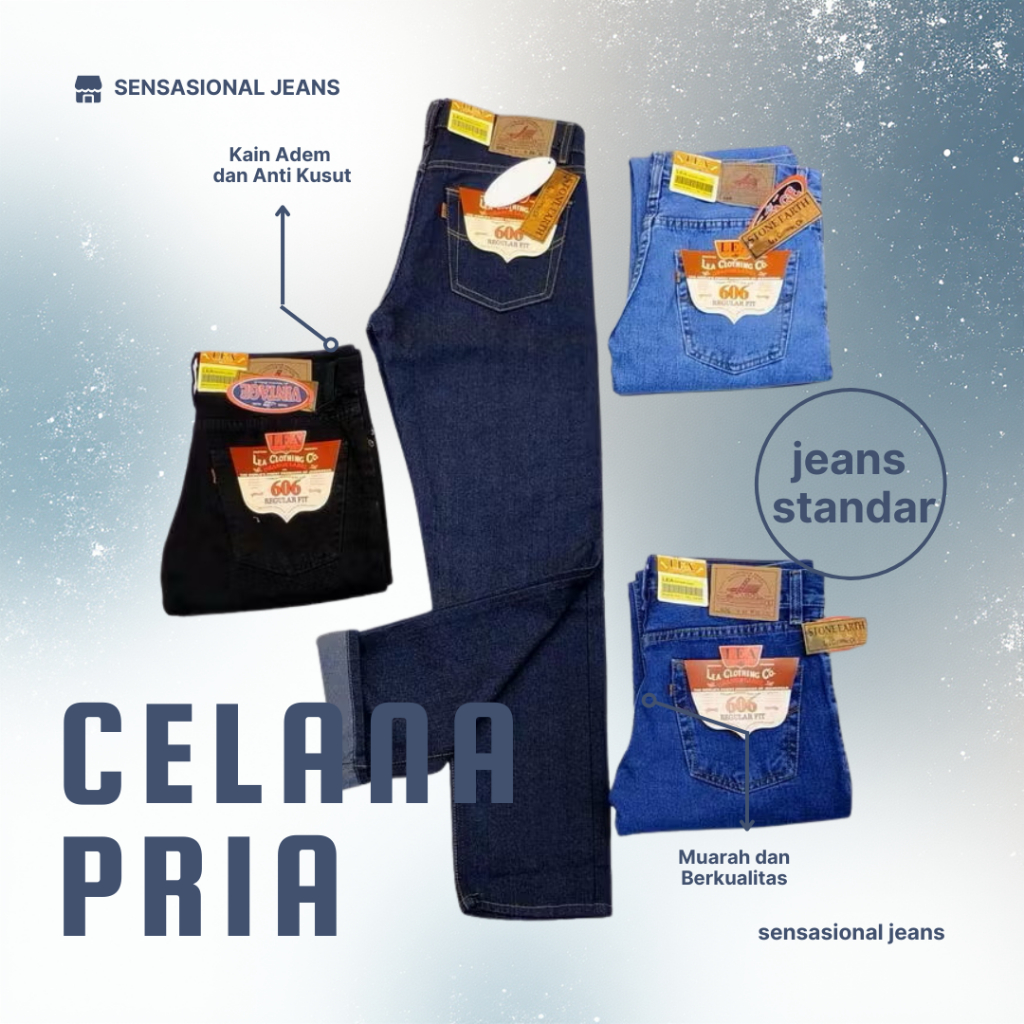 Jeans Standar Lea Denim Original Size 28-38