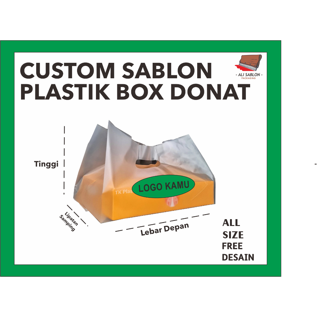 Plastik HD Lipat /Plastik Kue Plastik Donat Plastik Donat isi 12 Murah Sablon Custom plastik Makanan
