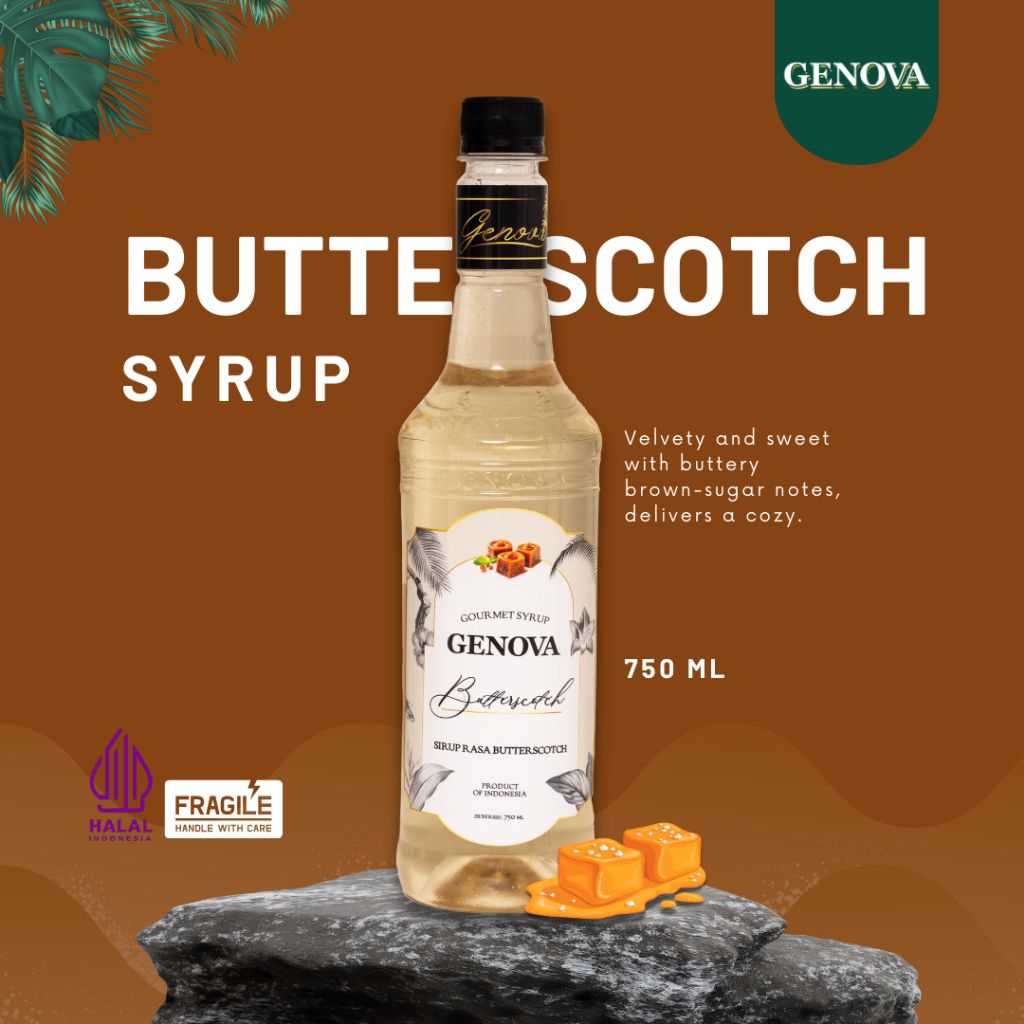 Genova syrup butterscotch 750ml - Sirup Genova Rasa Butterscotch