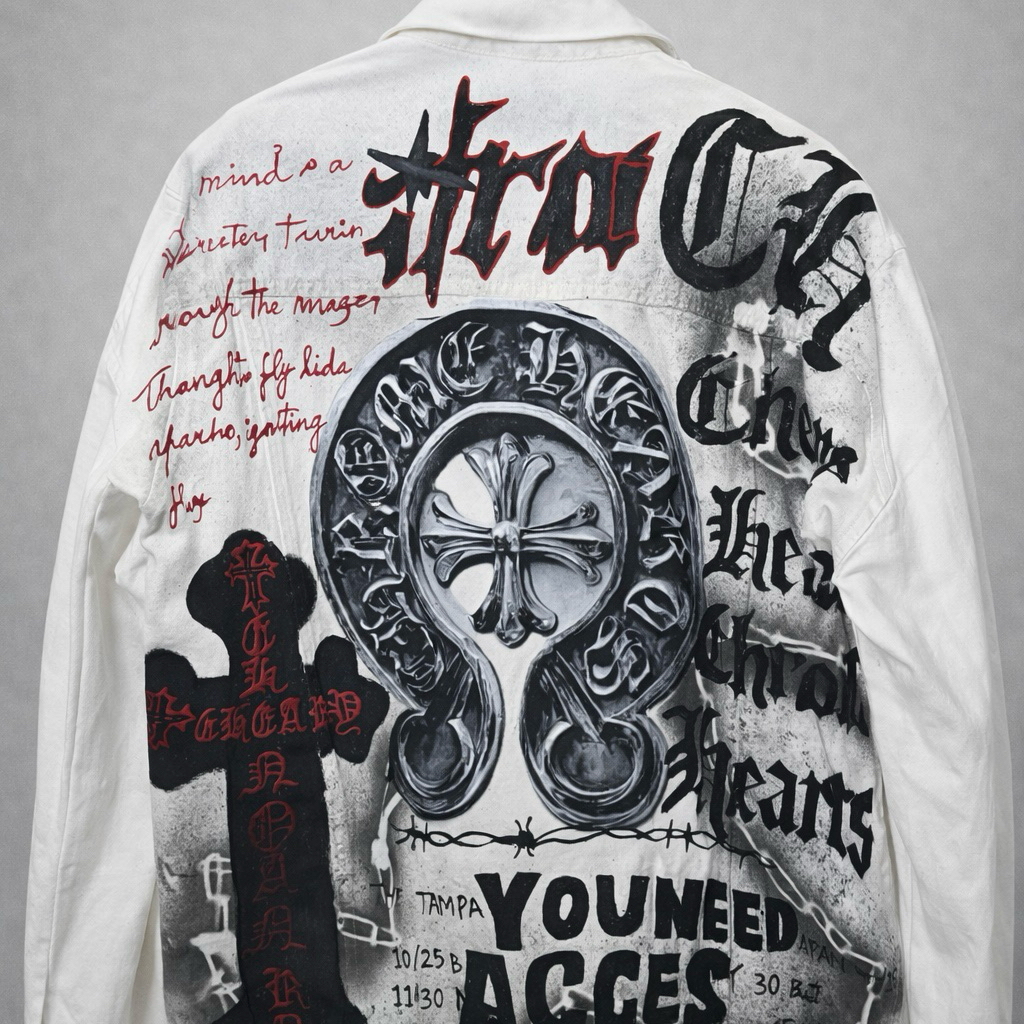 SATU MANA CUKUP / JAKET JEANS  / CHROME HEARTS COWO / CEWE  /  OVERSIZE / BEAR / CEWE / PENNY WISE /