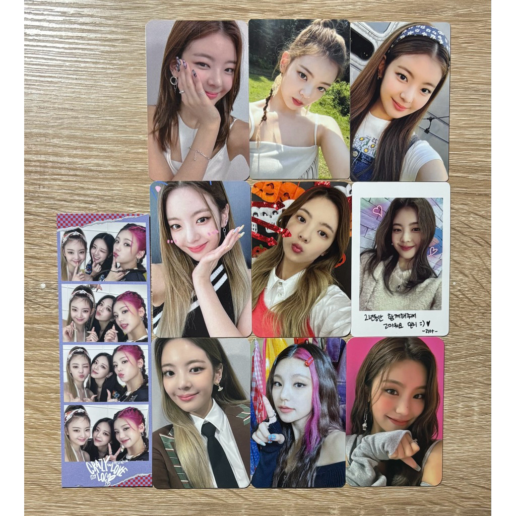 Photocard PC Ryujin Yeji Lia ITZY Not shy Crazy in love Cheshire POB benefit Makestar Yes24 mecima S