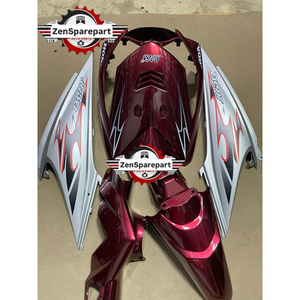 jual full body halus beat karbu warna moonlight red mix silver + striping