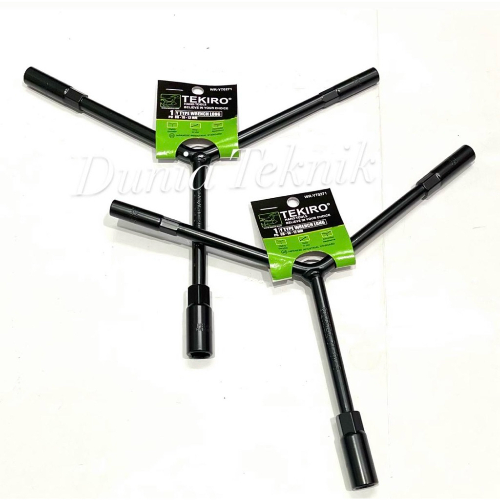 TEKIRO Kunci Sok Y Panjang 8mm 10mm 12mm Y Type Wrench Long 8-10-12 mm Kunci Y
