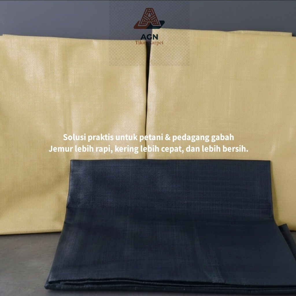 Terpal LOT 4x6 Hitam/Kuning - Jemuran Padi Gabah Cengkeh Dll Terpal Tebal Awet Tanpa Sambungan COD