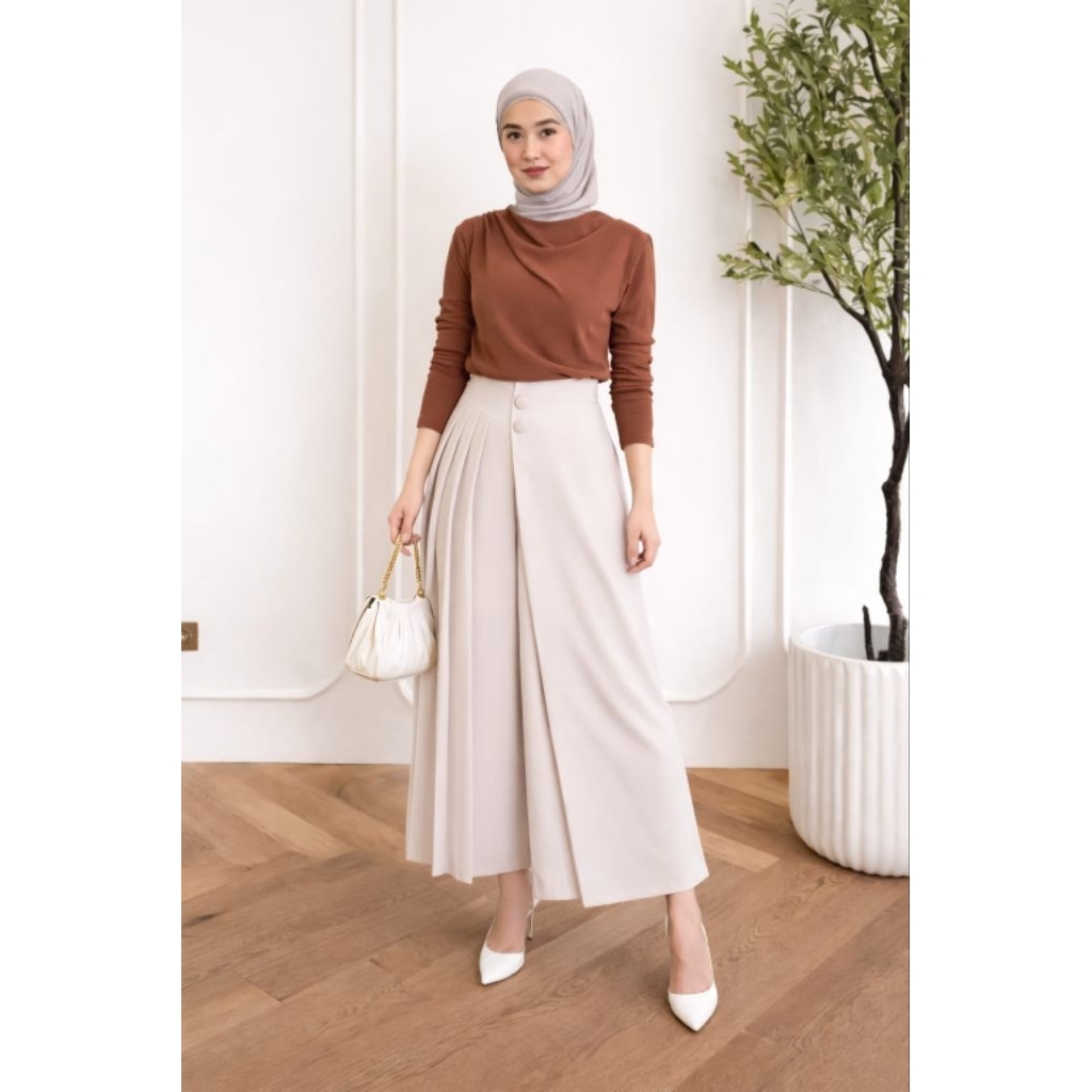 Kulot Pleats Celana Kulot Rok Wanita Celana Bawahan Casual Formal Daily Celana Rok Viral CELLIE  ROK