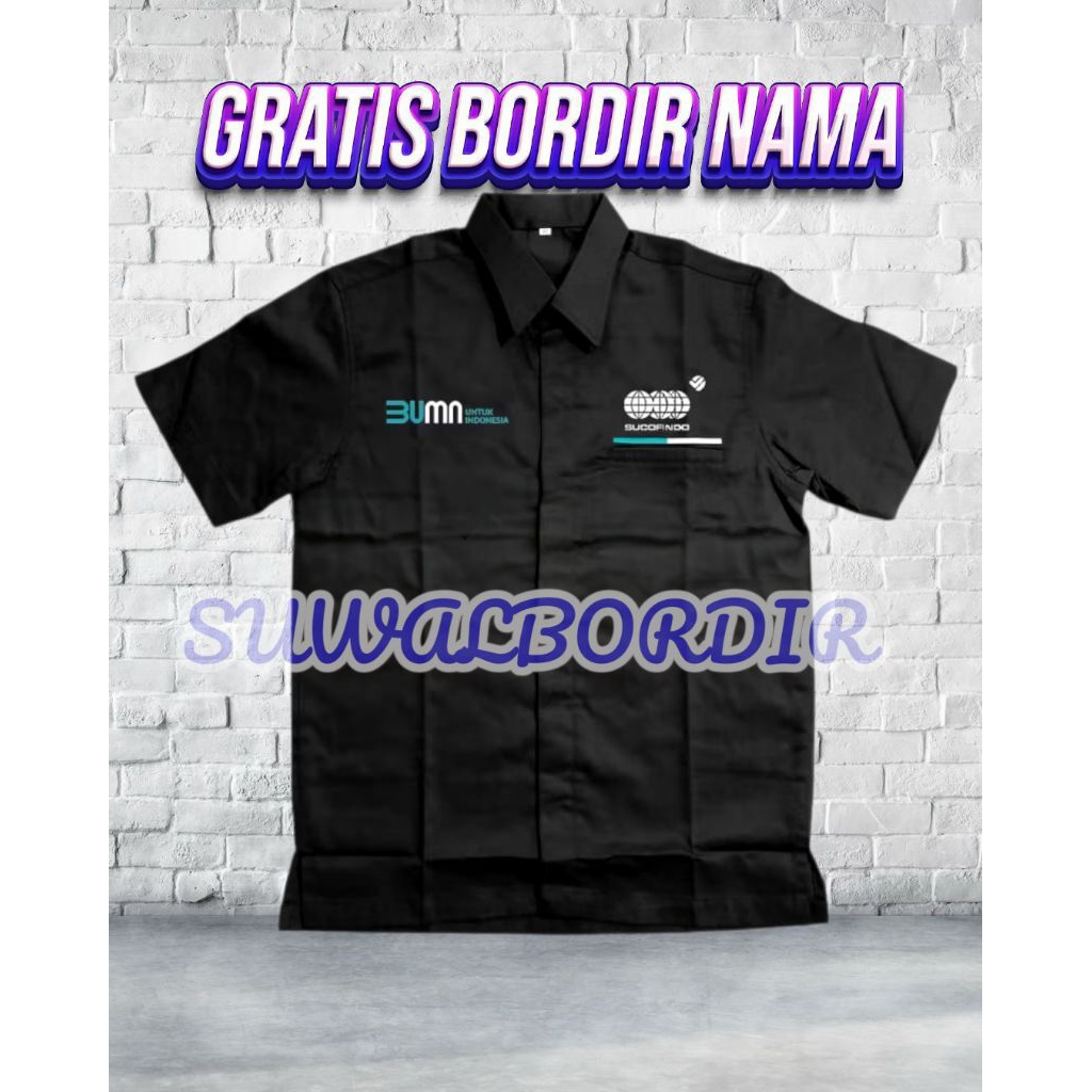 SERAGAM BUMN SUCOFINDO LENGAN PENDEK TERBARU ATASAN BAJU SUCOFINDO KEMEJA BORDOR SUCOFINDO