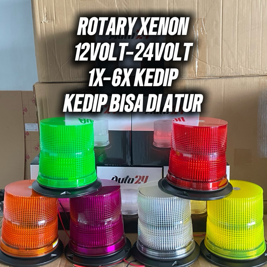 ROTARY XENON MODEL SERI H 1-6X KEDIP LAMPU ROTARI BLITZ 12V-24V