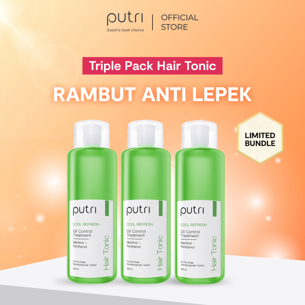 TRIPLE DEALS ANTI LEPEK Putri Cool Refresh Hair Tonic 450ml x 3pcs | Hair Tonic Wangi Tahan Lama | T