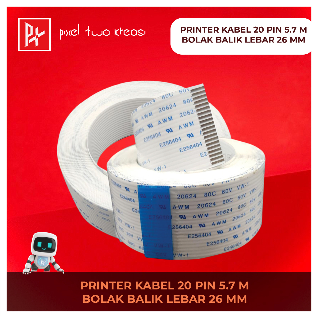 kabel 20 pin 5,7 bolak balik lebar 26mm