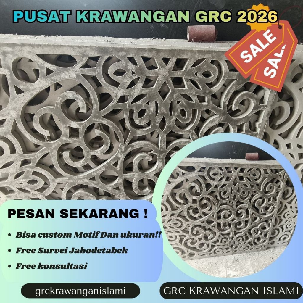 Krawangan GRC motif daun – Kalibaru Depok Jawa Barat